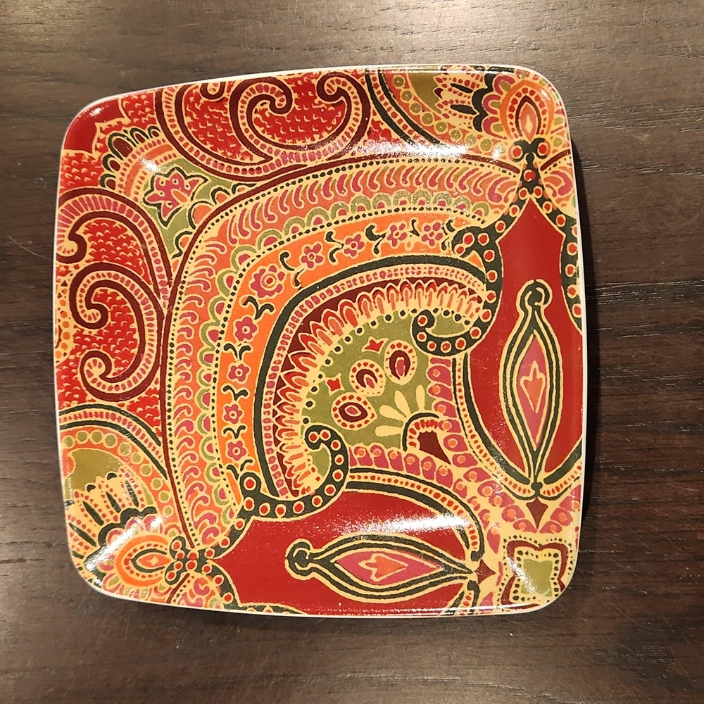 Pottery Barn, small sidetable tray, red NEW